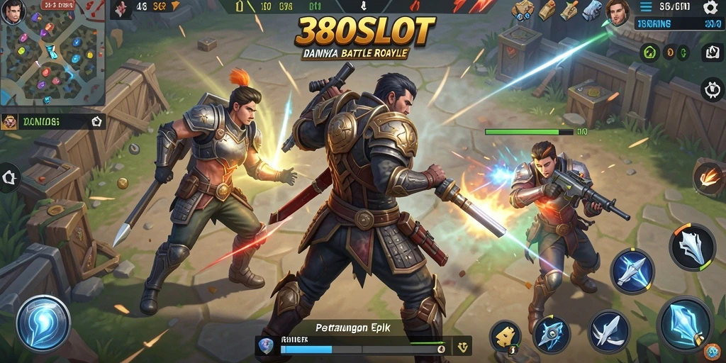 Screenshot menunjukkan aksi seru dan intens dalam pertandingan Battle Royale.
