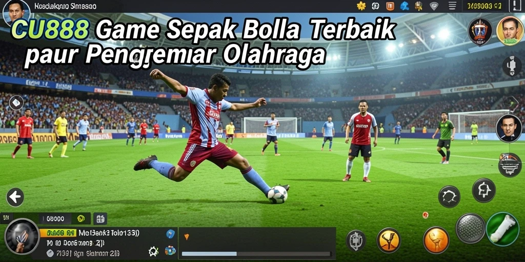 Tampilan seru dari gameplay CU888 dengan aksi sepak bola yang mendebarkan.