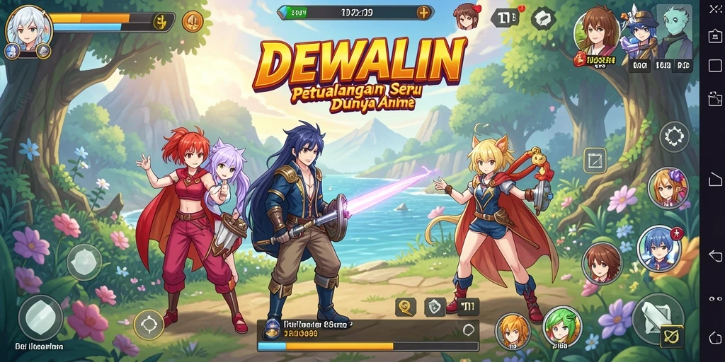 Tampilan gameplay DEWALIN yang menakjubkan dan penuh warna.