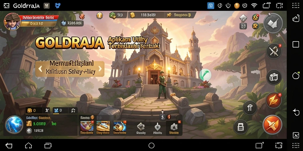 Screenshot utama <strong>GOLDRAJA</strong> menampilkan antarmuka aplikasi yang intuitif dan mudah digunakan.