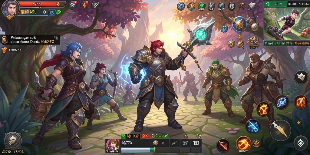 Tampilan gameplay yang menakjubkan dari KG778 dalam petualangan MMORPG.