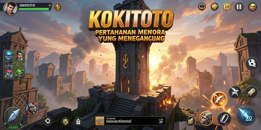 Tangkapan layar yang menampilkan aksi strategi dalam game Tower Defense.