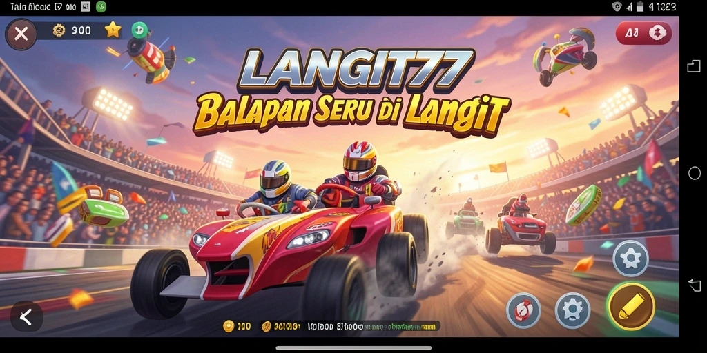 Tampilan gameplay balapan yang mendebarkan dan menarik.