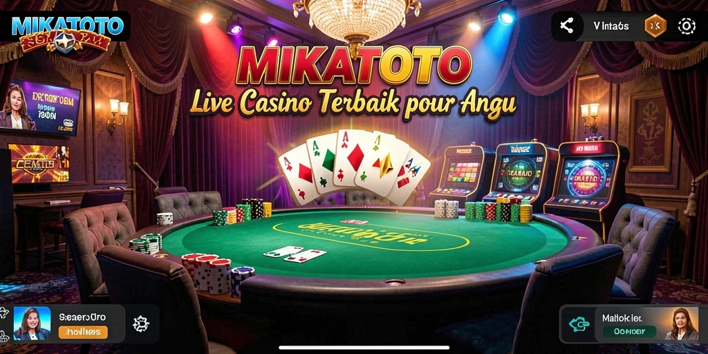 Tangkapan layar gameplay MIKATOTO yang menampilkan dealer langsung dan suasana kasino.