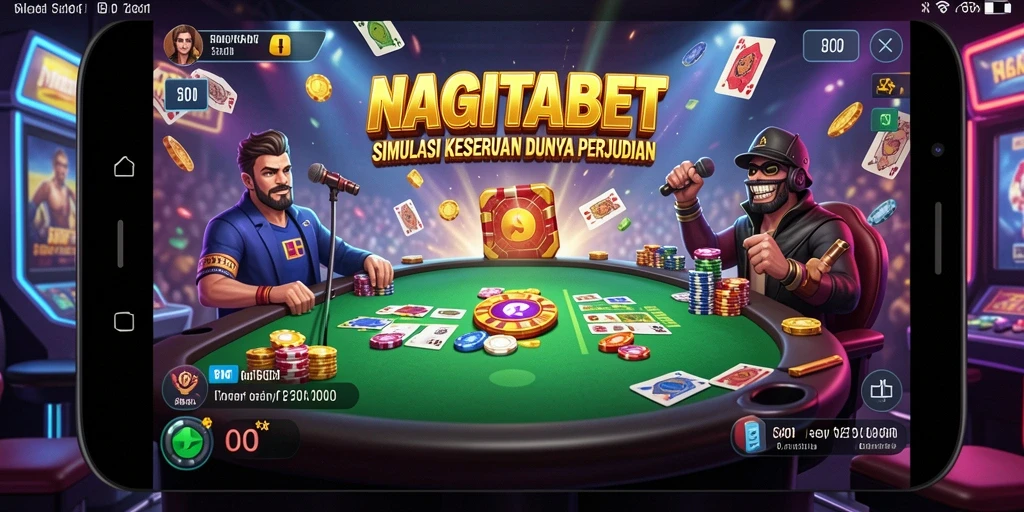 Tampilan utama NAGITABET menampilkan suasana kasino yang menegangkan.