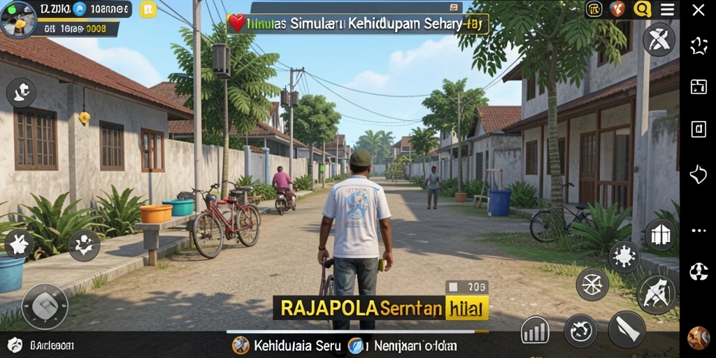 Screenshot utama RAJAPOLA menampilkan suasana gameplay yang interaktif.