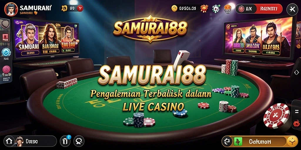 Screenshot gameplay <strong>SAMURAI88</strong> menampilkan dealer langsung yang profesional.