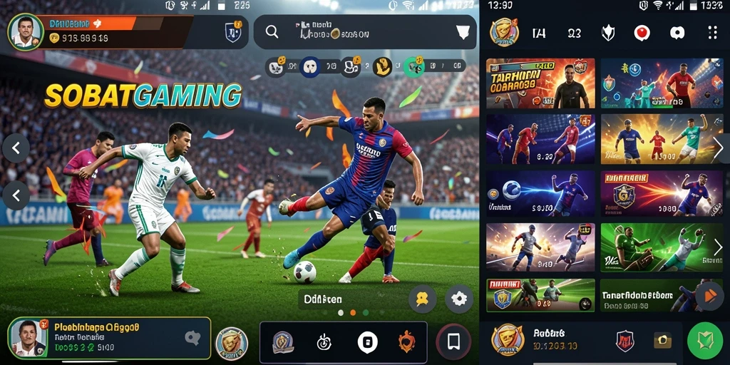 Tampilan interaktif aplikasi SOBATGAMING dalam taruhan olahraga.