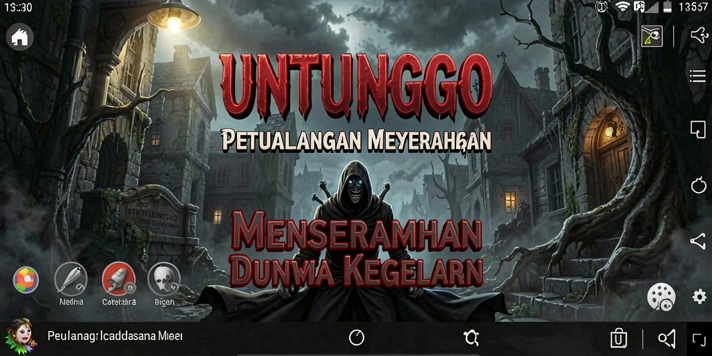 Tampilan gameplay UNTUNGGO yang penuh dengan suasana Horror menyeramkan.