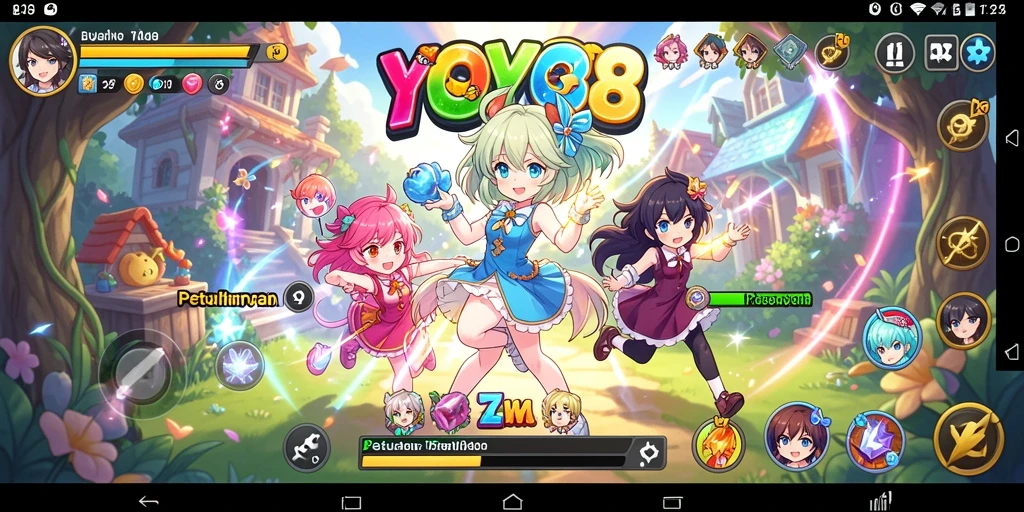 Screenshot gameplay YOYO88 yang menampilkan aksi karakter anime.