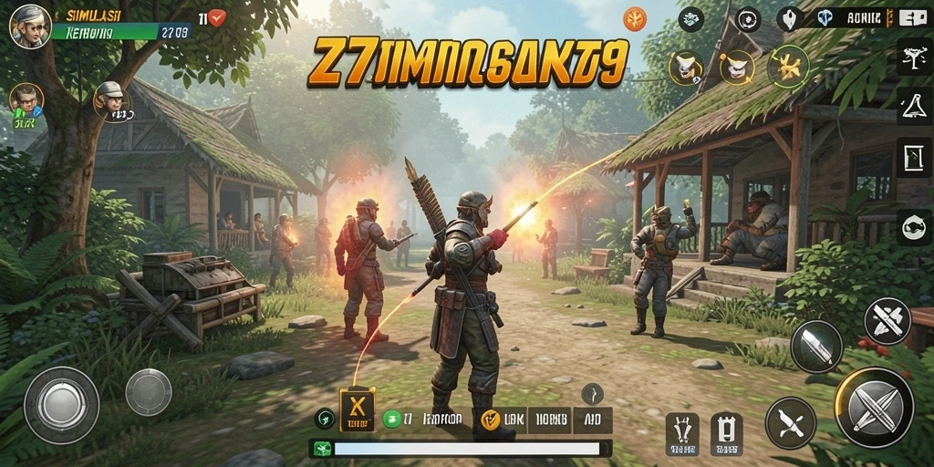 Gameplay ZK7 menampilkan dunia simulasi yang interaktif dan kreatif.