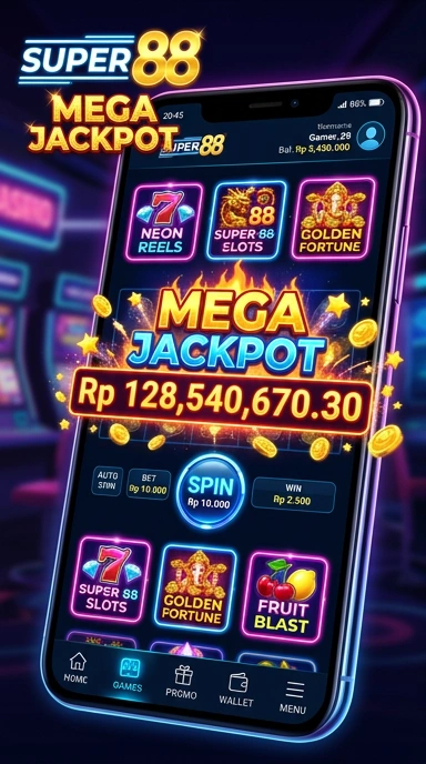 Tampilan antarmuka pengguna aplikasi super88 yang intuitif.